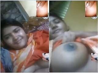 Pretty Indian Girl Desi Shows Her Big Boobs And Pussy With Her Fingers On Video Call