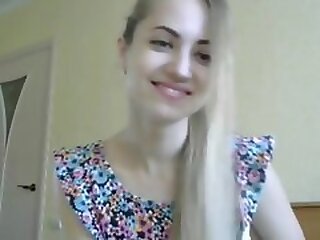 Blond-haired beauty is ready to tease via webcam