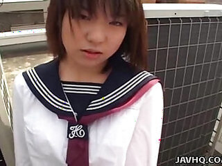 Japanese schoolgirl sucks and rides cock Uncensored